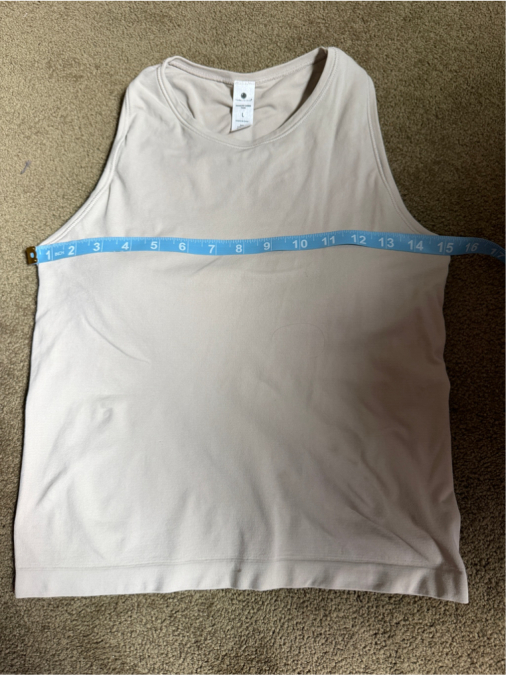Women's Yogalicious Seamless Racerback Tank Top Beige Size L - Picture 6 of 9